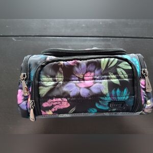 lug Mini Trolley cosmetic case in Bloom black